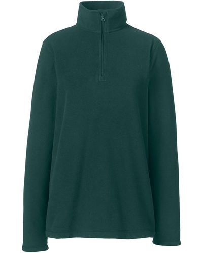 Lands' End School Uniform Lightweight Fleece Quarter Zip Pullover - Green