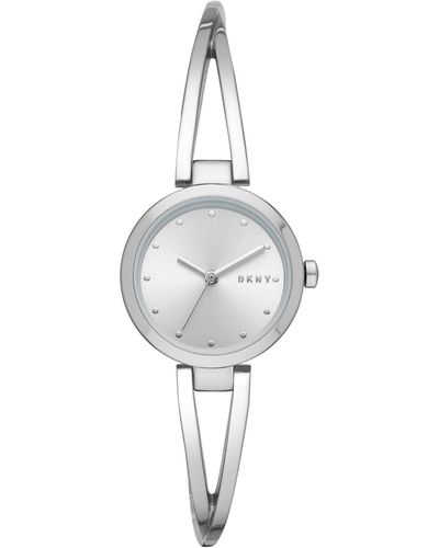 Minimalist DKNY Watch for Women | Silver-tone Rectangular Quartz Watch –  Vintage Radar