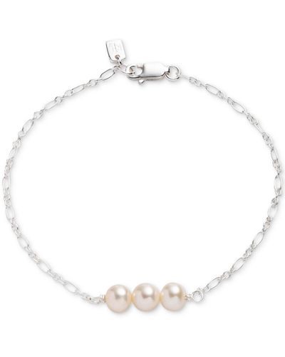 Ralph Lauren Lauren Sterling Silver Genuine Freshwater Pearl Link Bracelet - White