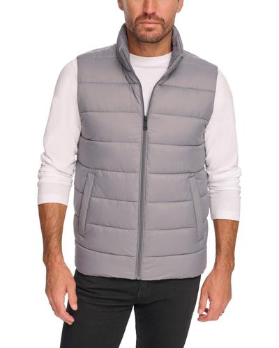 Kenneth Cole Quilted Puffer Vest - Gray