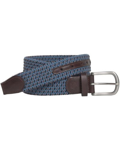 Johnston & Murphy Woven Stretch-knit Belt - Blue