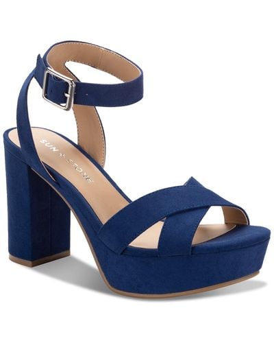 Sun & Stone Sun + Stone Lillah Block Heel Platform Dress Sandals - Blue