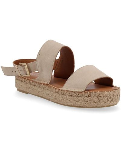Alohas Double Strap Leather Espadrilles - Brown
