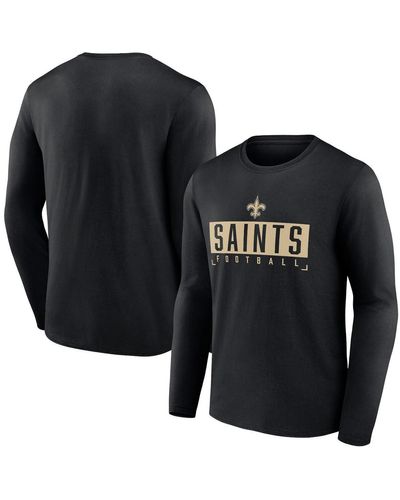 Fanatics New Orleans Saints Big And Tall Wordmark Long Sleeve T-shirt - Black