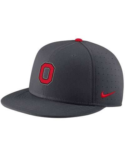 Nike Ohio State Buckeyes Aero True Baseball Performance Fitted Hat - Blue