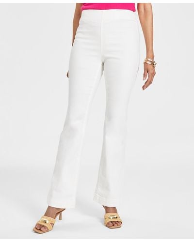 INC International Concepts Bootcut Pull-on Jeans - White