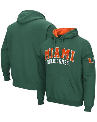 Colosseum Athletics Miami Hurricanes Double Arch Pullover Hoodie - Green