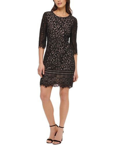 Kensie Lace Sheath Dress - Black