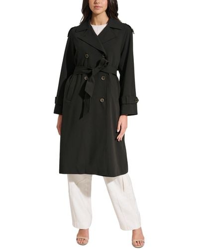 DKNY Double-breasted Trench Coat - Black