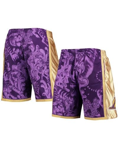 Mitchell & Ness Los Angeles Lakers Hardwood Classics Lunar New Year Swingman Shorts - Purple