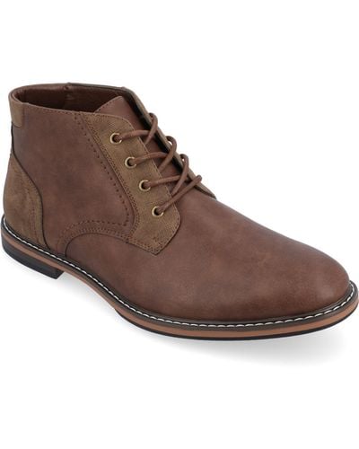 Vance Co. Franco Tru Comfort Foam Lace-up Round Toe Chukka Boots - Brown