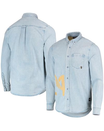 The Wild Collective Lafc Denim Button-down Long Sleeve Shirt - Blue