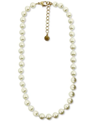 Charter Club Gold-tone Imitation Pearl Collar Necklace - Metallic