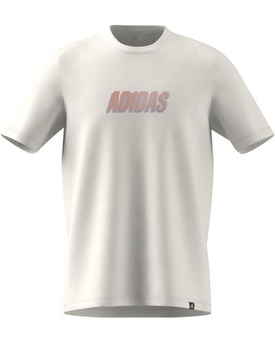 adidas Short Sleeve Crewneck Logo Graphic T-shirt - White