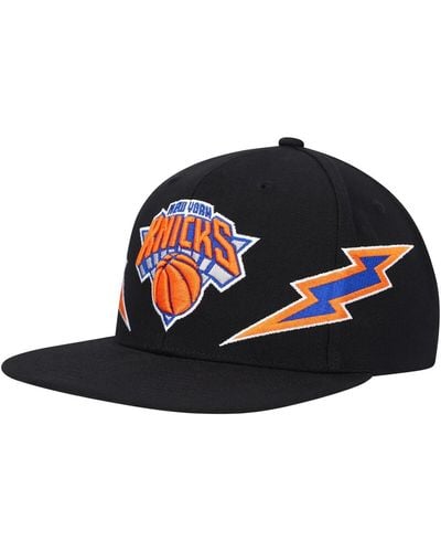 Mitchell & Ness New York Knicks Hardwood Classics Soul Double Trouble Lightning Snapback Hat - Black