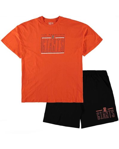 Concepts Sport Orange And Black San Francisco Giants Big And Tall T-shirt And Shorts Sleep Set