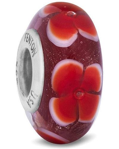 Fenton Glass Jewelry: Beauty And Joy Glass Charm - Red