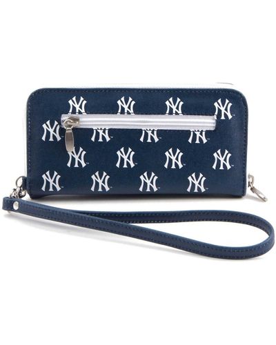 Eagles Wings New York Yankees Zip-around Wristlet Wallet - Blue