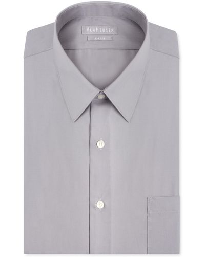 Van Heusen Men's Fitted Poplin Dress Shirt - Gray