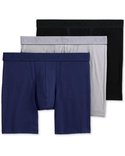 Jockey Chafe Proof Pouch Cotton Stretch 7" Boxer Brief - Blue