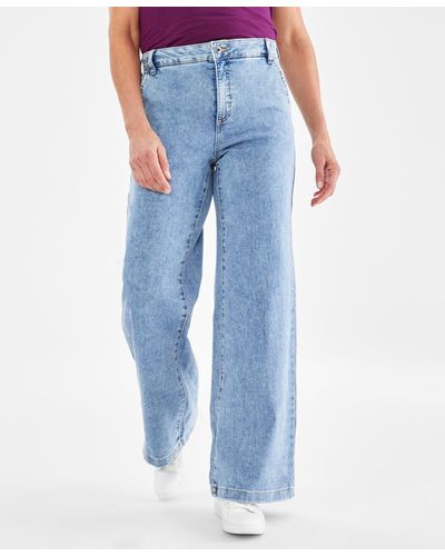 Style & Co. High-rise Wide-leg Jeans - Blue