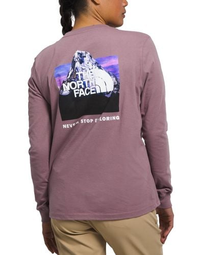 The North Face Long-sleeve Box Logo T-shirt - Purple