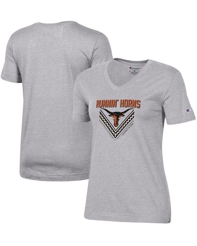 Champion Texas Longhorns Runnin' Horns V-neck T-shirt - Gray