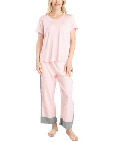 Muk Luks 2-pc. Coastal Life Cropped Pajamas Set - Pink