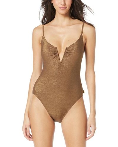 Vince Camuto Metallic V-wire One-piece Swimsuit - Brown