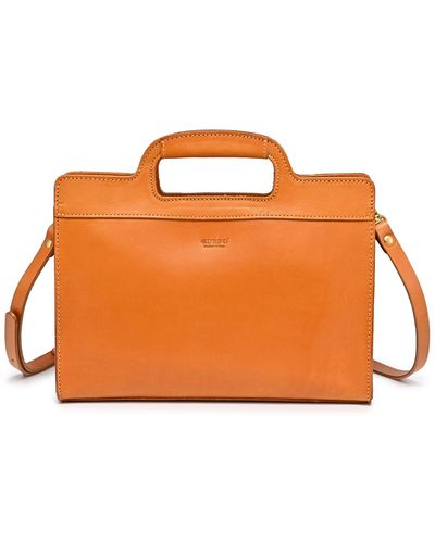 Old Trend Genuine Leather Sleek Creek Crossbody Bag - Orange
