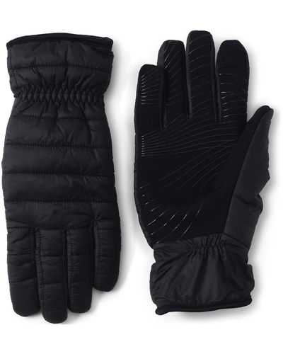 Lands' End Ultra Lightweight Ez Touch Screen Quilted Gloves - Black