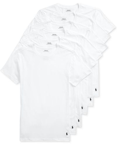Polo Ralph Lauren 5+1 Free Bonus Classic-fit Crewneck Undershirts Pack - White