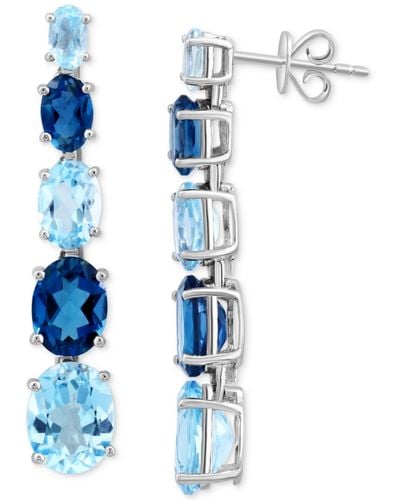 Effy Effy Multi Blue Topaz Linear Drop Earrings (11-7/8 Ct. T.w.