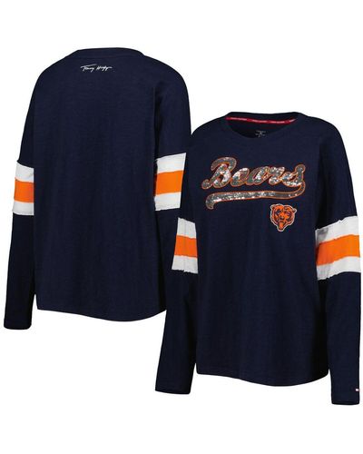 Chicago Bears Navy/Orange Static Crew Neck Sweatshirt, Navy Blue/Orange