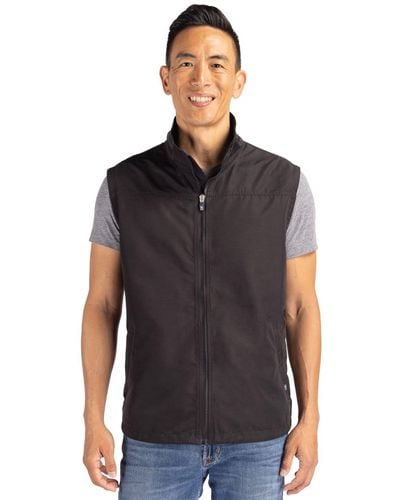 Cutter & Buck Charter Eco Recycled Big & Tall Full-zip Vest - Black