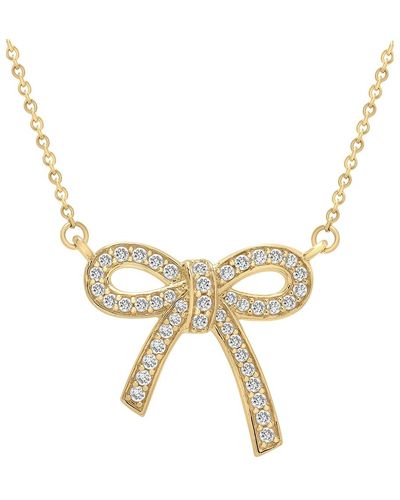 Wrapped in Love Diamond Bow Pendant Necklace (1/4 Ct. T.w. - Metallic