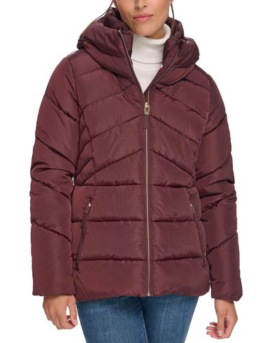 Tommy Hilfiger Hooded Puffer Coat - Red