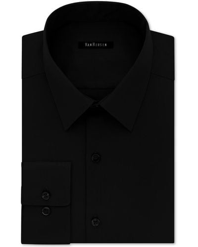 Van Heusen Slim-fit Flex Collar Stretch Solid Dress Shirt - Black