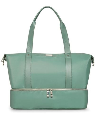 Madden Girl Nylon Bottom Zip Weekender Handbag - Blue