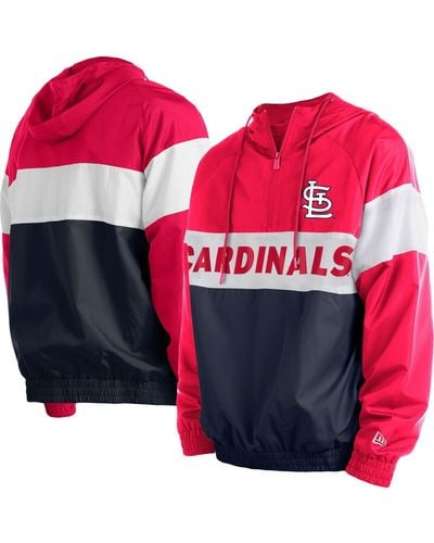 KTZ St. Louis Cardinals Raglan Quarter-zip Hoodie - Pink
