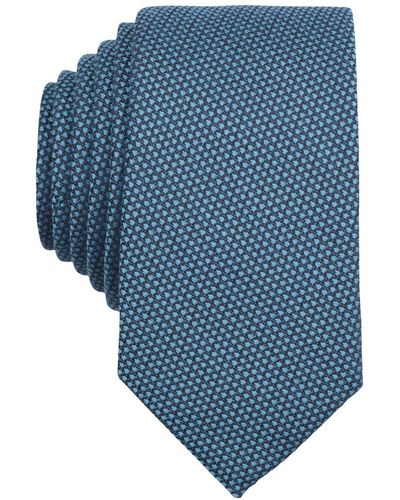 BarIII Solid Knit Skinny Tie - Blue