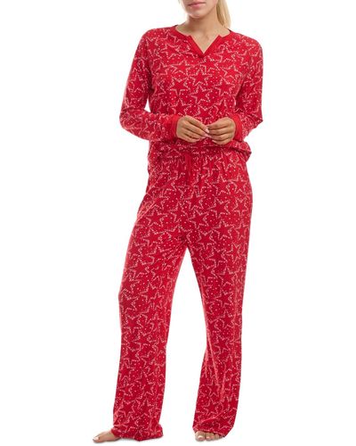 Splendid 2-pc. Printed Drawstring Pajamas Set - Red