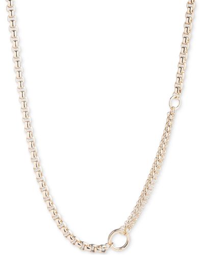 Lauren by Ralph Lauren Gold-tone Crystal 17" Cable Chain Collar Necklace - White