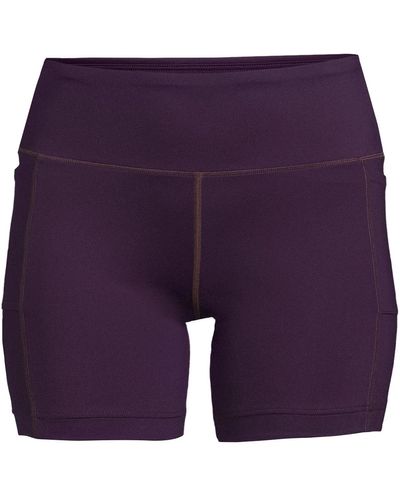 Lands' End High Waisted 6" Bike Swim Shorts - Purple