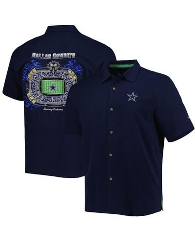 Tommy Bahama Dallas Cowboys Top Of Your Game Camp Button-up Shirt - Blue