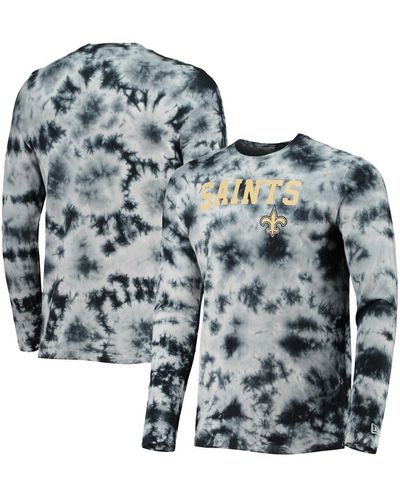 KTZ New Orleans Saints Tie-dye Long Sleeve T-shirt - Black