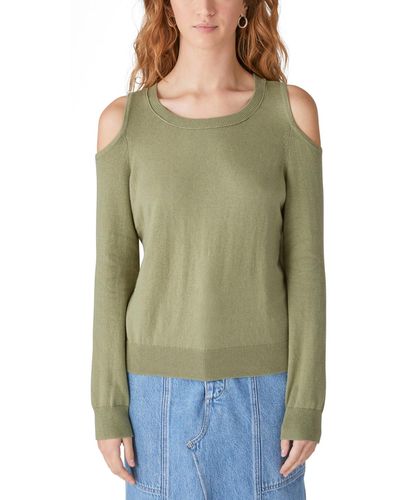 Lucky Brand Cold-shoulder Long-sleeve Sweater - Green