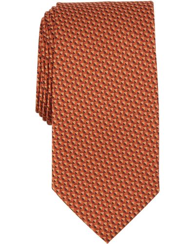 Perry Ellis Larsone Mini-pattern Tie - Orange