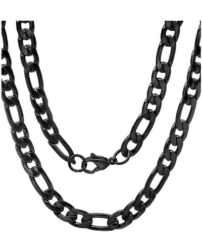 Steeltime Figaro Link Necklace - Black