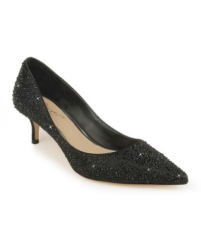 Badgley Mischka Frenchie Kitten Heel Evening Pumps - Black